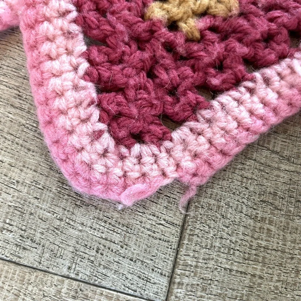 Vintage Crochet Zig Zag Afghan Blanket Throw Colorful Chevron‎ Pattern 63